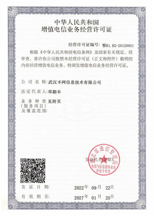 增值电信业务经营许可证